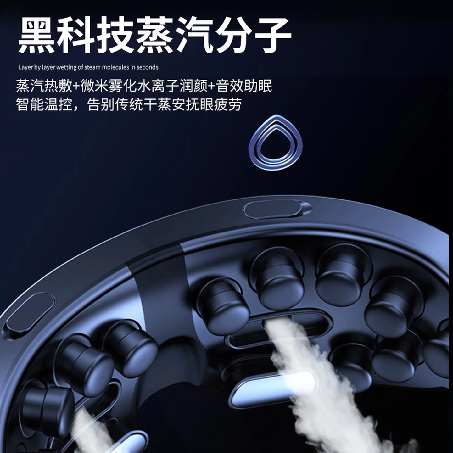 ANTIPEMA Pro Eye Massager with Nano Steam Heat and Acupoint Massage, Silver Grey