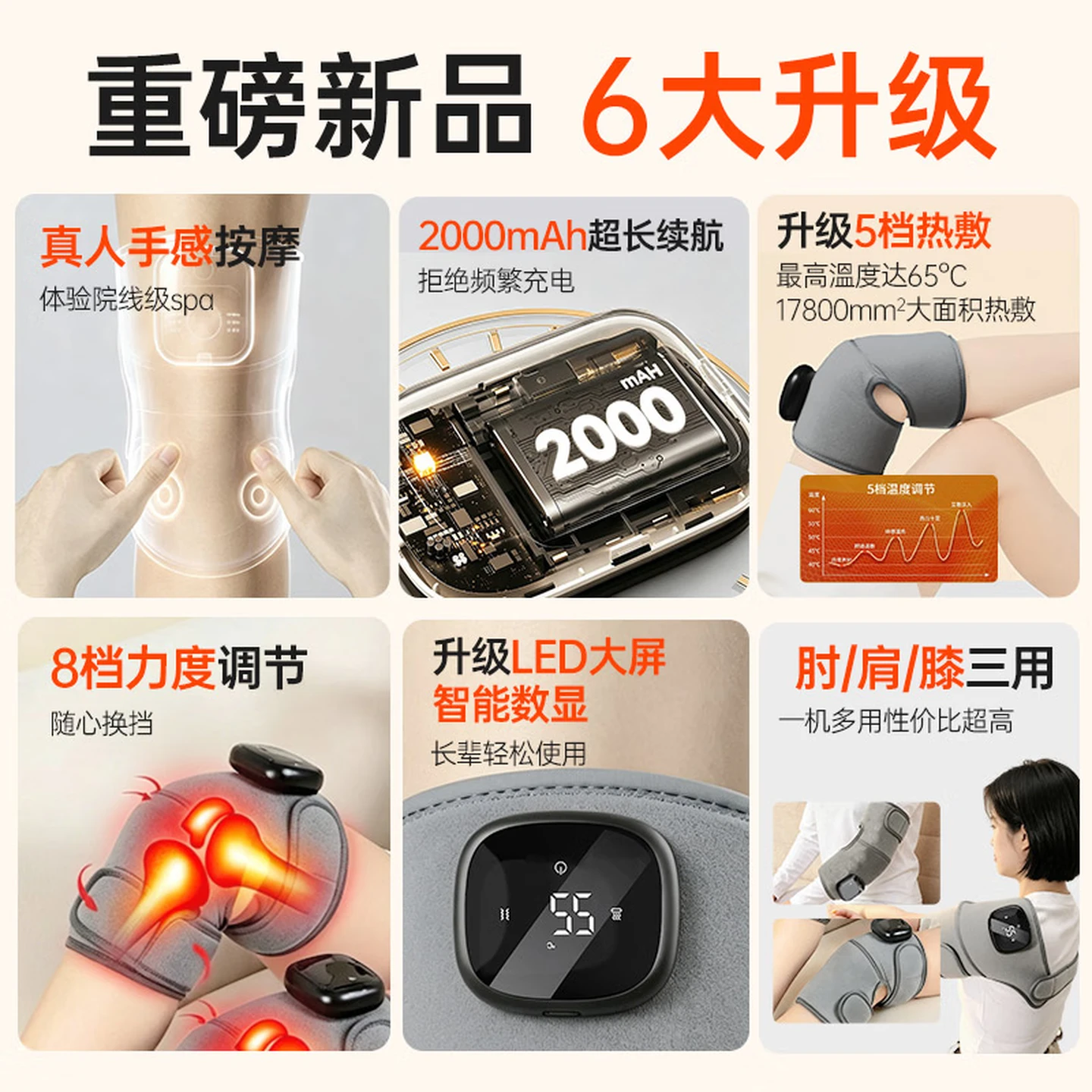 Renhe Heated Knee Massager, Warming Therapy for Joint Pain and Arthritis Relief