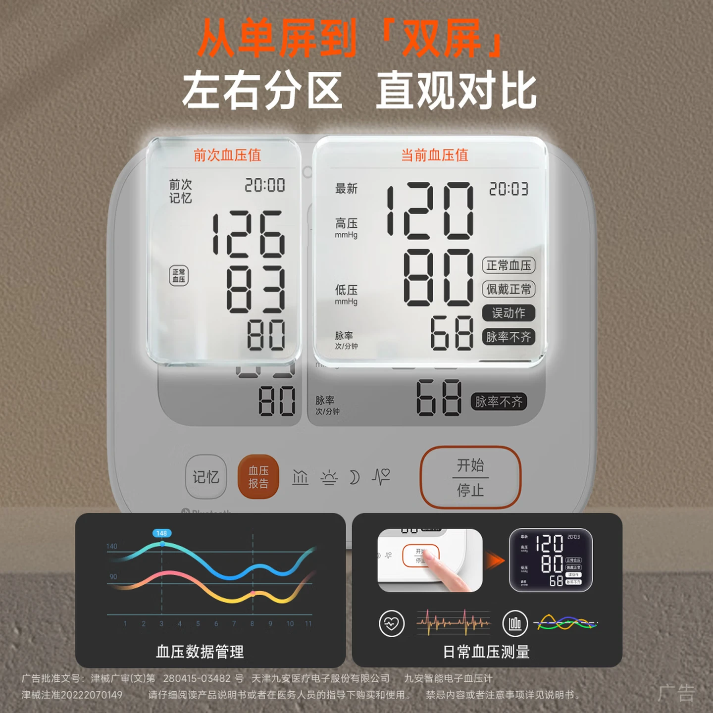 iHealth Smart Upper Arm Blood Pressure Monitor, Model BP-210J, with Cuff