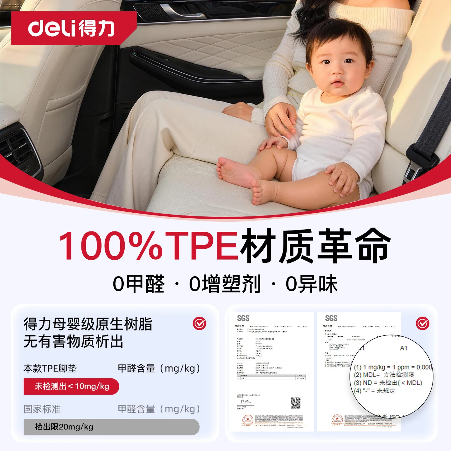 Deli TPE All-Weather Floor Mats for MG4 (2026 Model), Full Coverage, 100% TPE Material