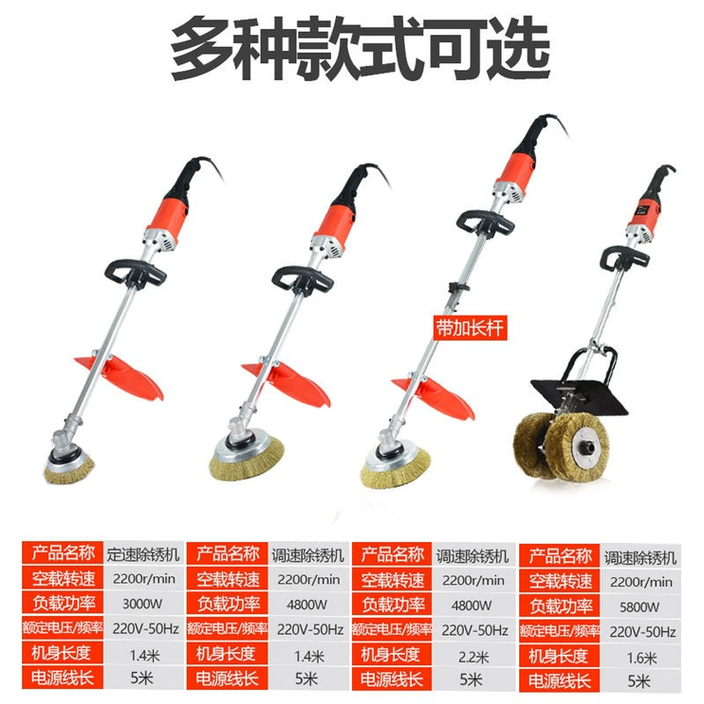 Yalun Dalishi Electric Rust Removal Machine, Industrial 1.5m Wire Brush Polisher, 9-Speed Digital Display